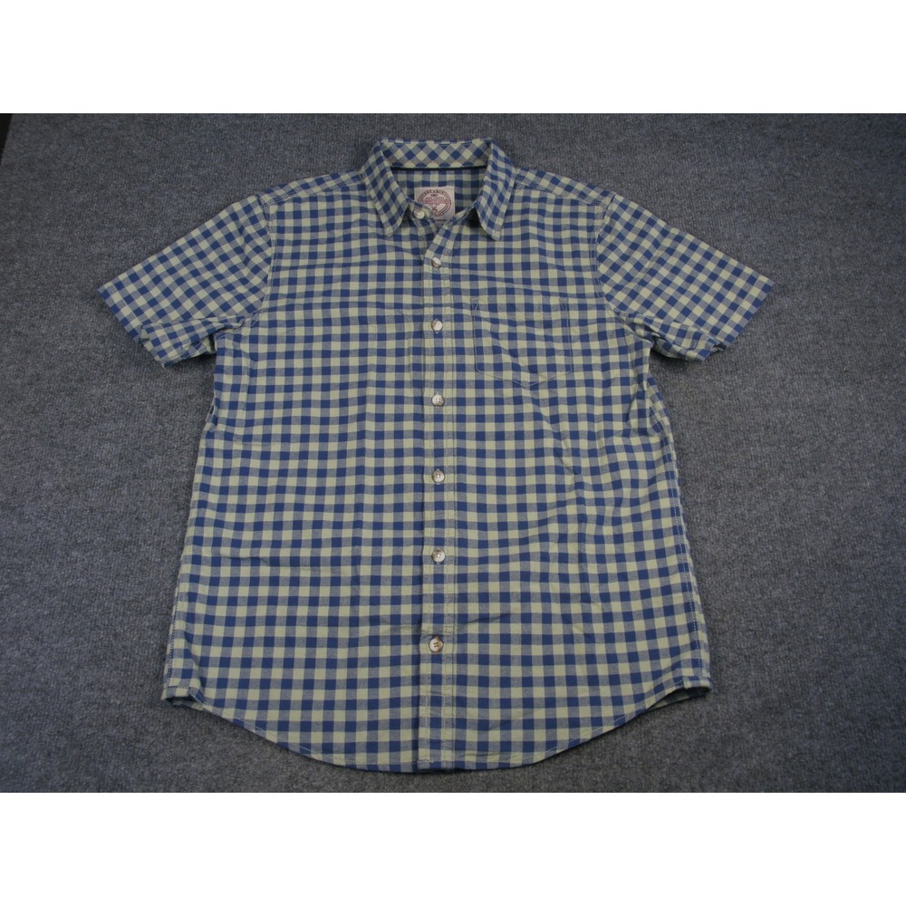Fat Face Mens Blue Gingham Check Short Sleeve Button Down Cotton Small Reg #2047